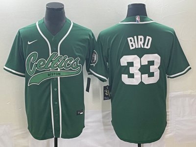 Maillot de Basket #33 Bird Boston Celtics baseball Vert